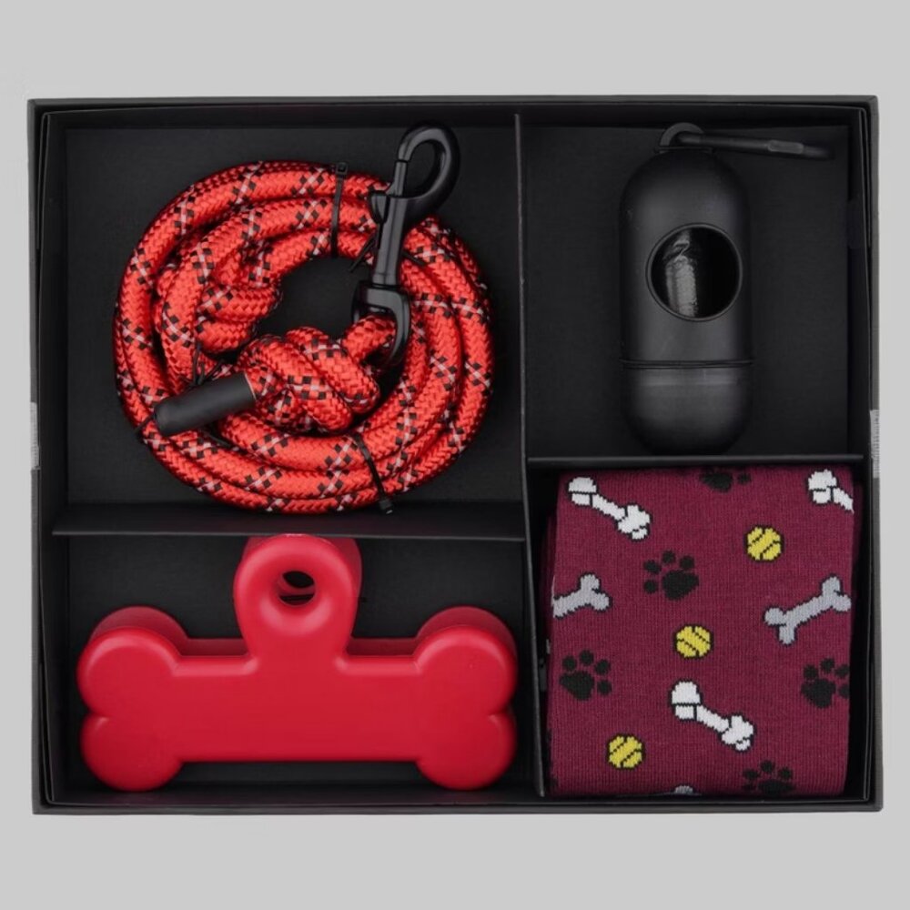 Bespoke Dog Gift Box Travel Accessory Set - One Size, Red
